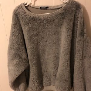 Soft and fuzzy teddy bear pullover by Nasty Gal!
